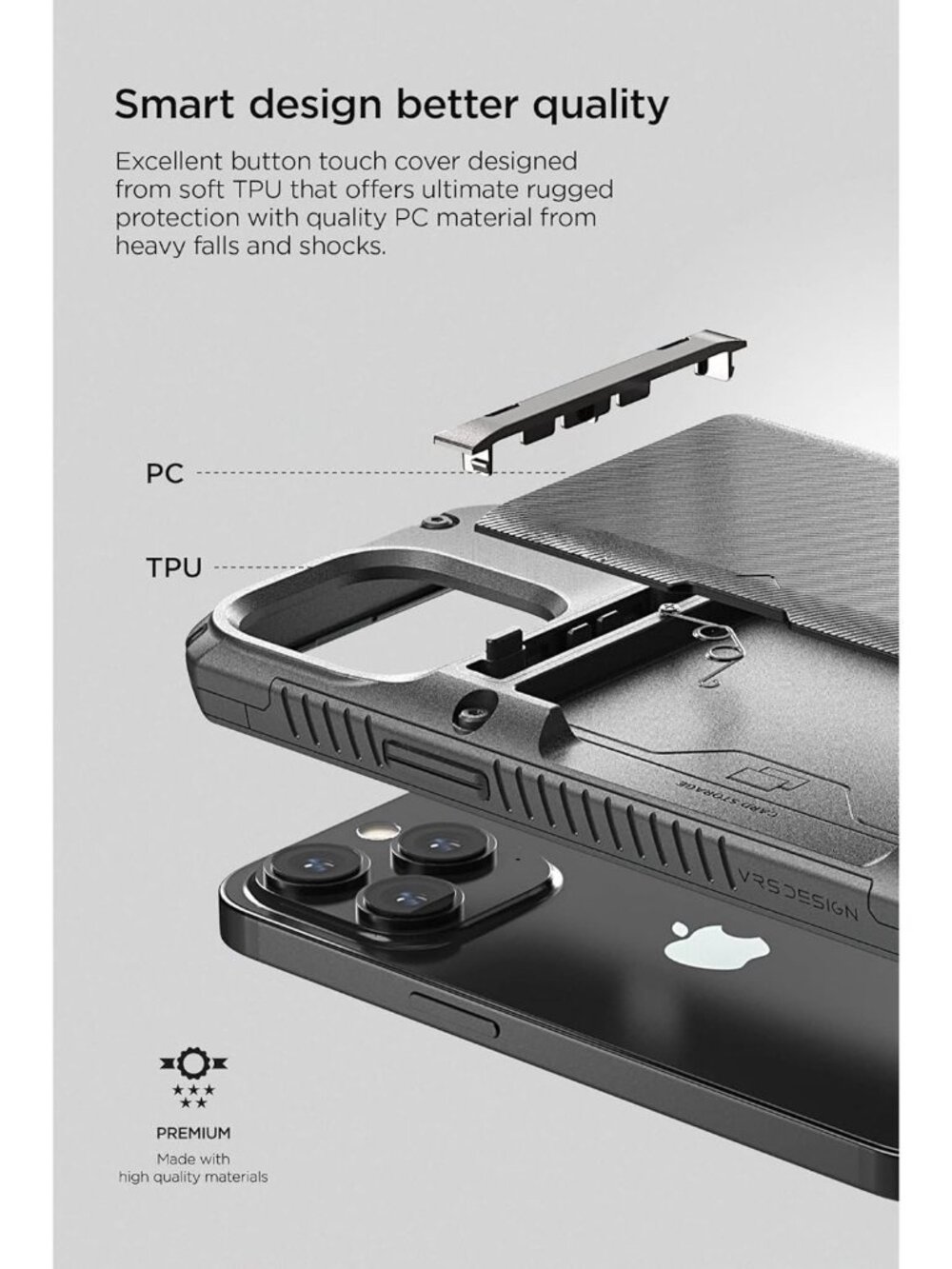 Pro Phone Case for iPhone 14 Pro, Sturdy Semi Auto Wallet [4 Cards] Case Compati - Picture 4 of 5